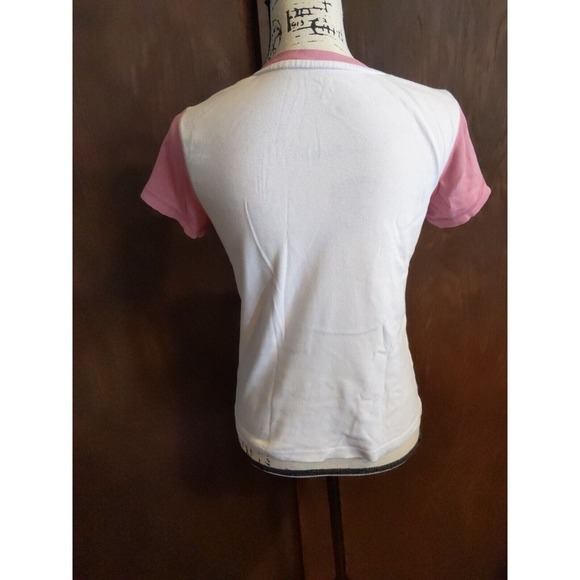 SB Active Pink Mauve Dusty Rose Cotton V-Neck Cap Sleeve T-Shirt Womens Small - Picture 3 of 4